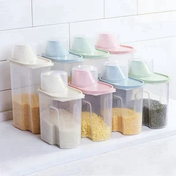 Plastic Cereal Dispenser Storage Box Kitchen Food Grain Rice Container Dried Fruit Snacks Storage Box Flour Grain Storage S/L