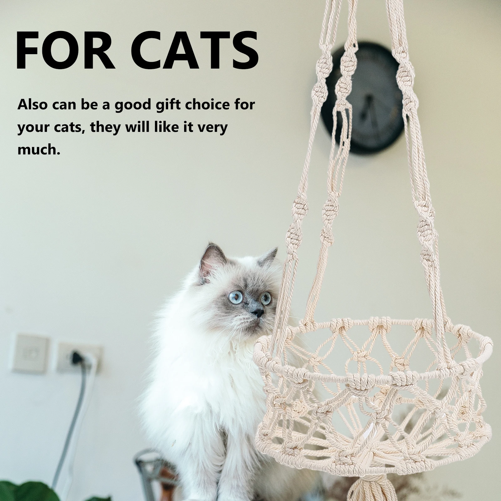 

1Pcs Hanging Flower Basket Handwoven Cotton Rope Plant Storage Basket Wall Garden Decor Mini Decorative Pot for Succulents Ferns