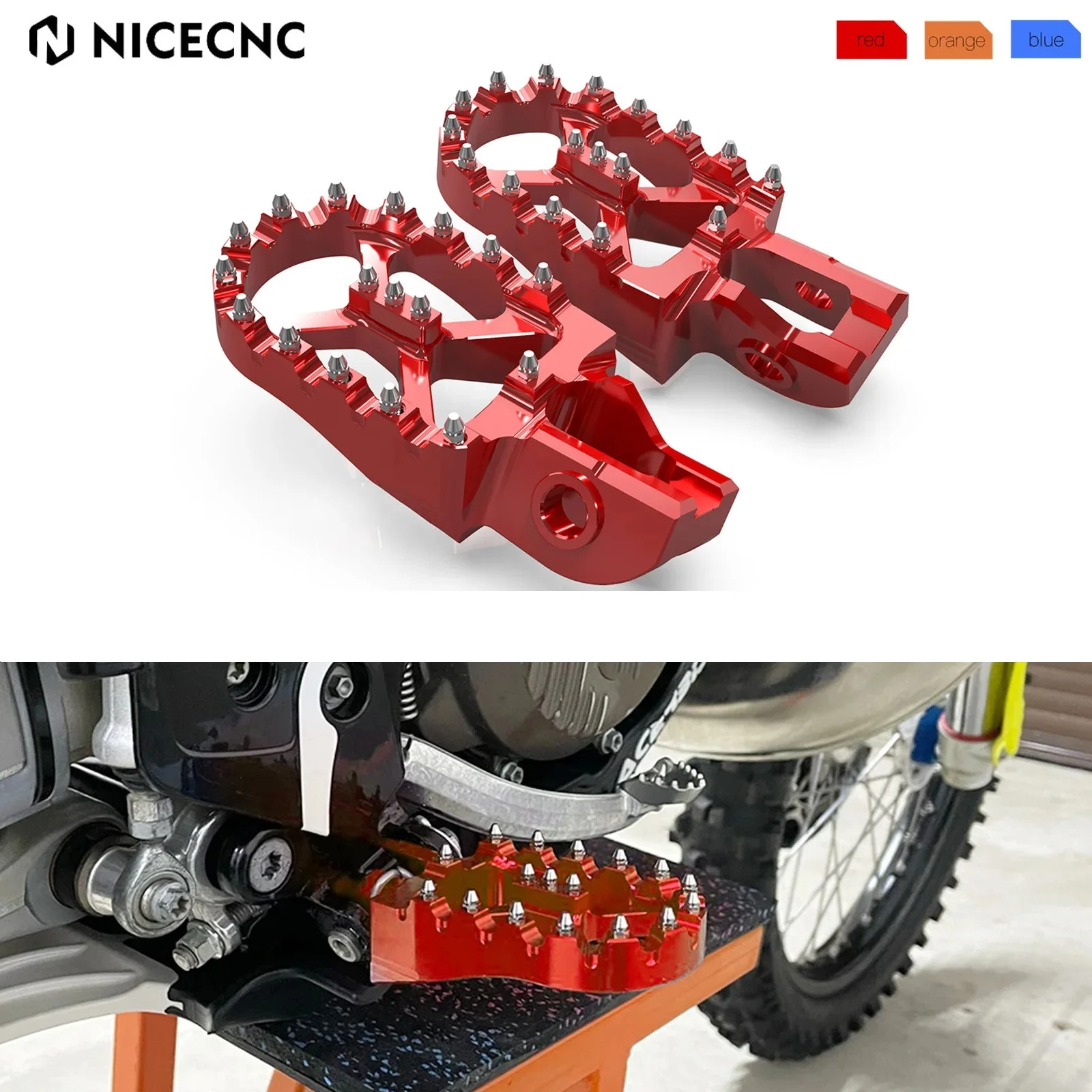 

NICECNC For 2021-2023 GasGas EC300 EC250 MC EX EC 300 250 125 450F 350F 250F ECF EXF MCF 450 350 250 Motorcycle 57mm Foot Pegs