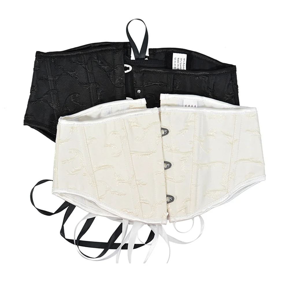 

Black Underbust Corset Push Up Boned Bustier Women Short Torso Waist Training Korsett Gothic Corselet Belt