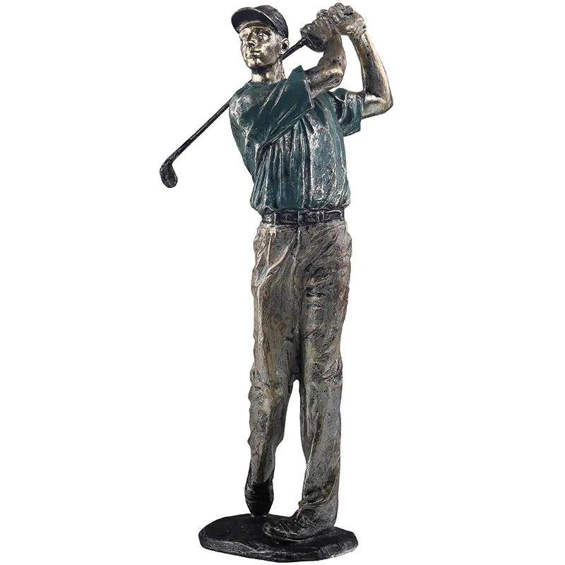 Vintage Golfer Figurines Retro Souvnir Sport Craft Ornaments Golf Athlete Resin Statue Home Office Living Room Decoration Gifts