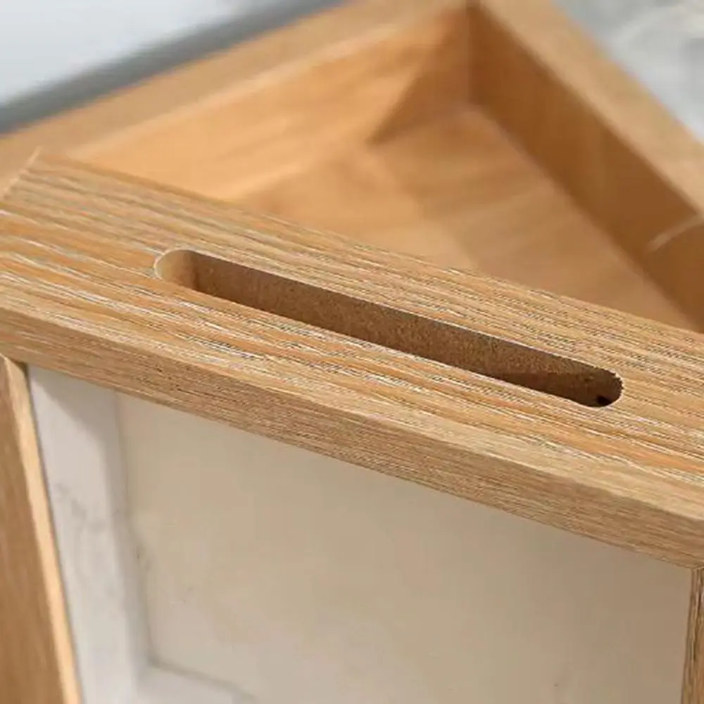 Multifunctional Wooden Adventure Archive Box Square Transparent Travel Shadow Box with Slot Picture Frame for Home