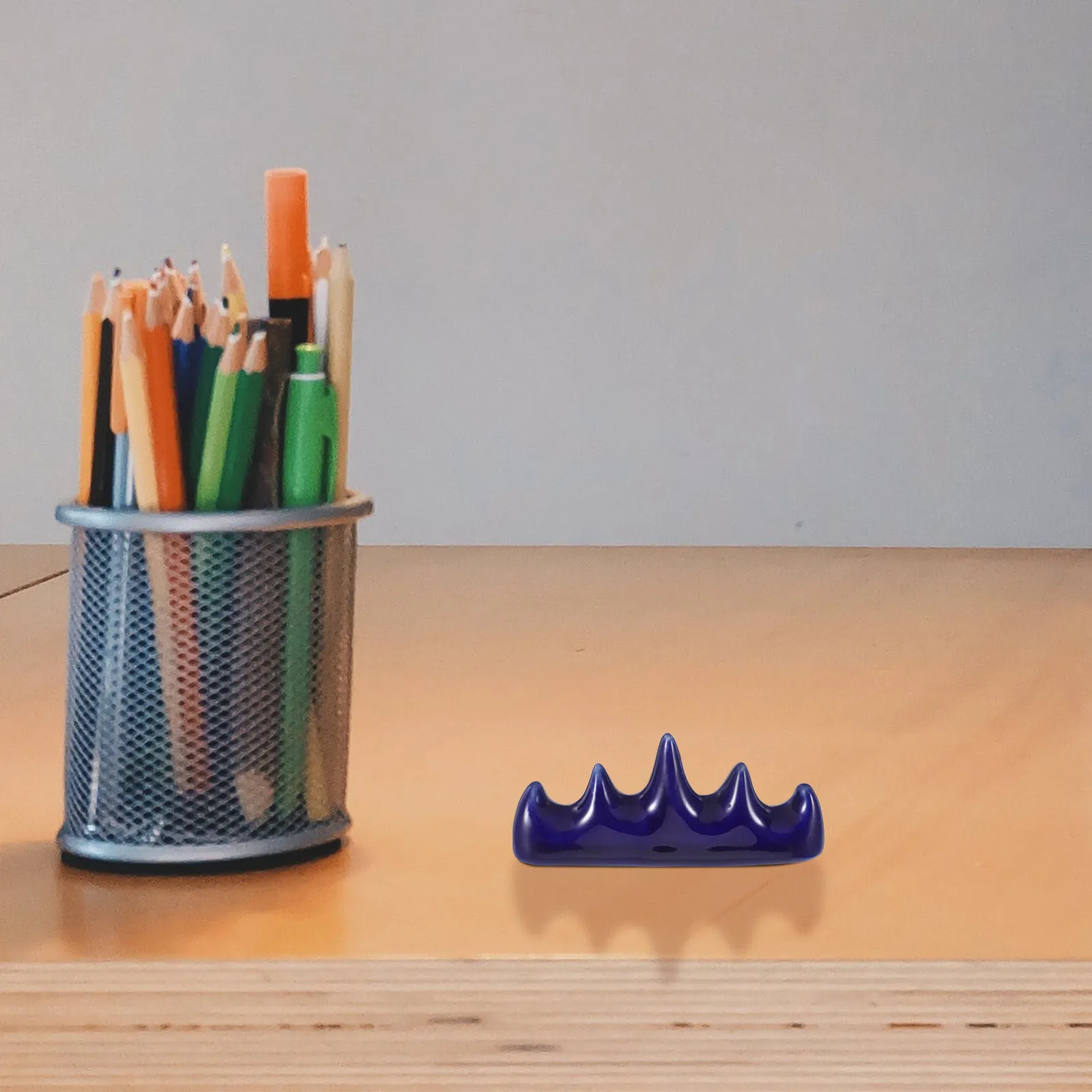 Ceramic Five Finger Mountain Pen Holder Calligraphy Brush Stand Stable Desk Organizer for Drawing Writing