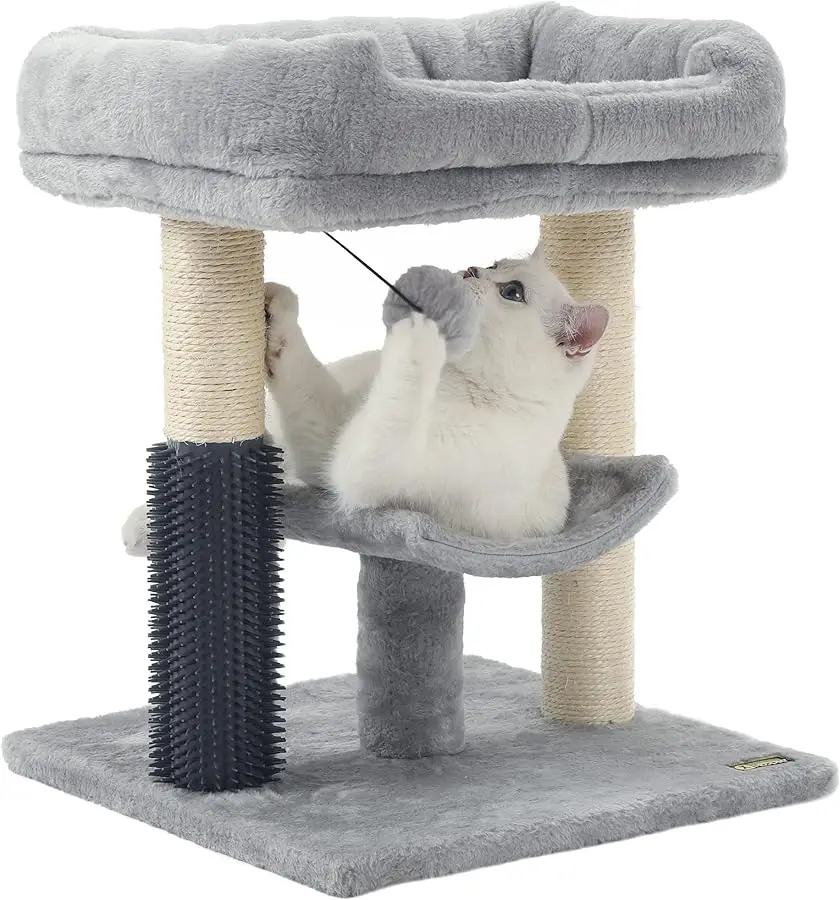 

Hoopet cat Tree Tower,cat Scratching Post for Indoor Cats,Featuring with Super Cozy Perch,Cat Self Groomer and Interactive Dangl