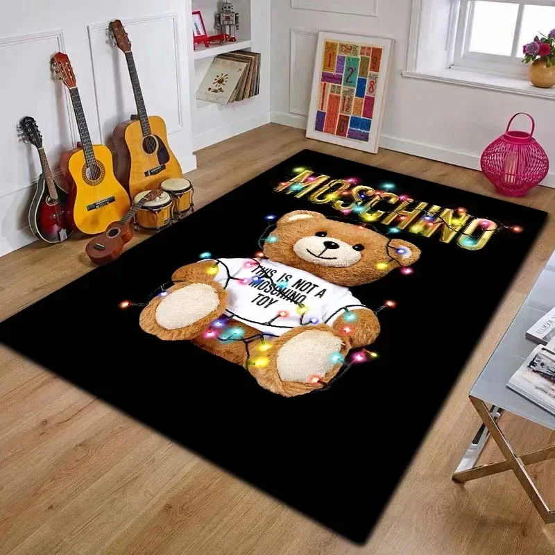 HD Cute Cartoon M-moschino Logo Printed Carpet Fashion Home Living Room Bedroom Decoration Yoga Mat Anti slip Area Carpet Gift