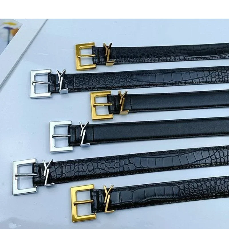 2025 New Women's Crocodile Pattern Belt Female Commuter Versatile Real Belt Belt Female Fashion Belt