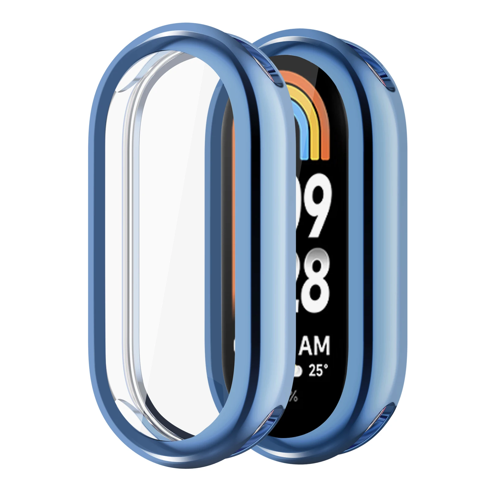 Custodia a copertura totale per pellicola protettiva per schermo Mi Band 8 3D per Xiaomi Miband 8 NFC protezione antiurto per custodia con telaio