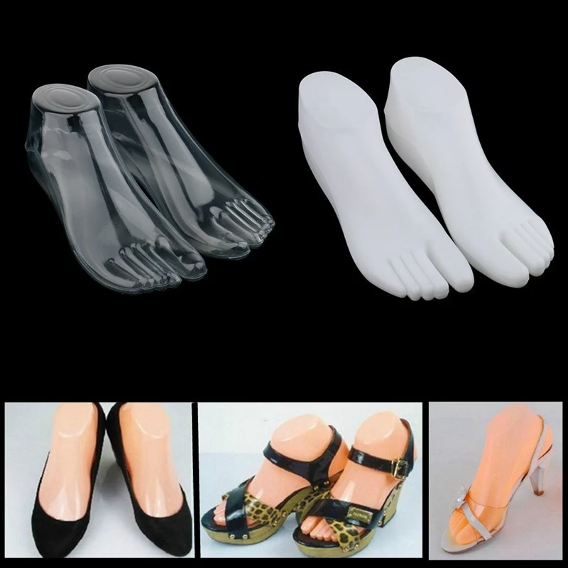 Maneken kaki perempuan 3 pasang Model kaki Model Thong untuk sepatu Sandal perhiasan Display-jernih
