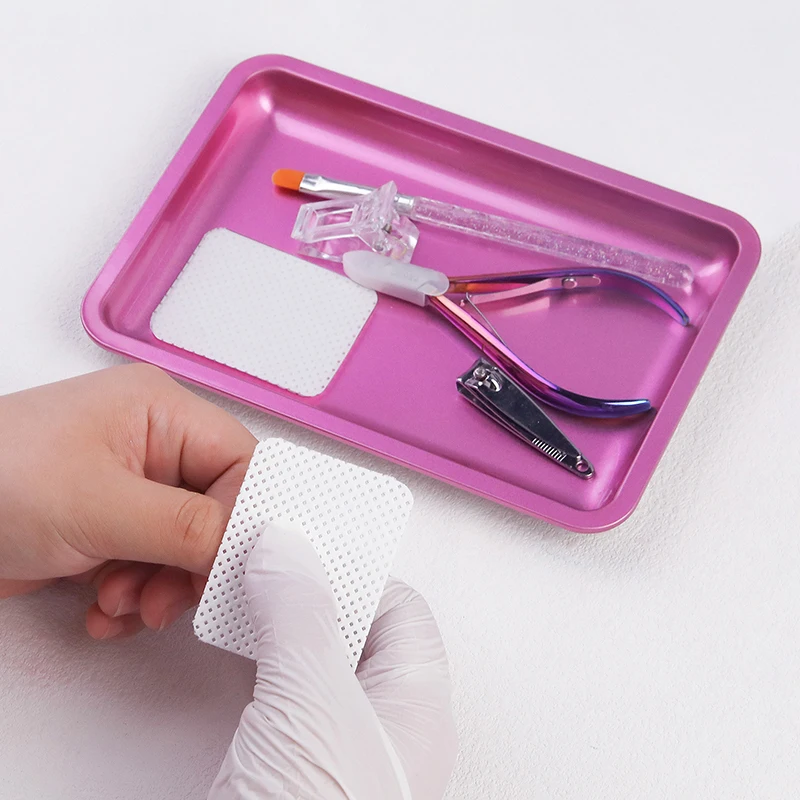 สแตนเลสสตีลเครื่องสําอางค์ถาดเล็บอุปกรณ์เครื่องมือทันตกรรมและเล็บปลอมตกแต่งเล็บถาด