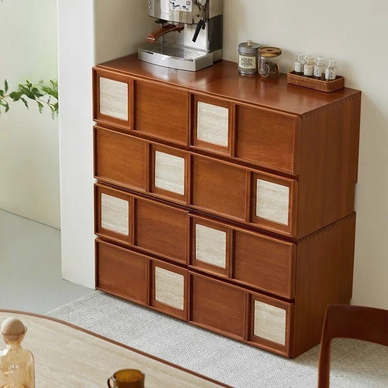 Medieval Module Combination Cabinet Bookcase Edge Retro Solid Wood Card Cabinet