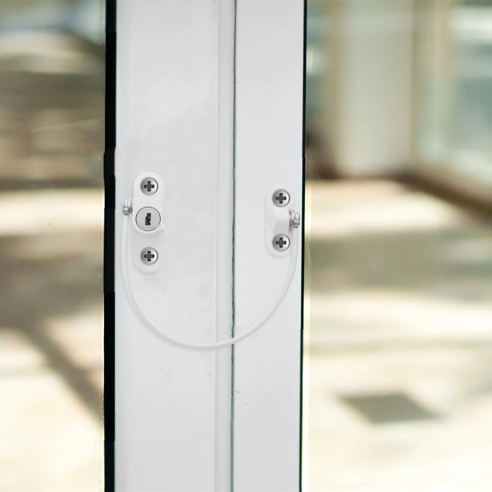 مجموعة واحدة من أقفال أمان النافذة للأطفال، مقيد نافذة قابل للتعديل، وشاح منزلق مقاوم للأطفال، قفل أمان للنوافذ للأطفال #6