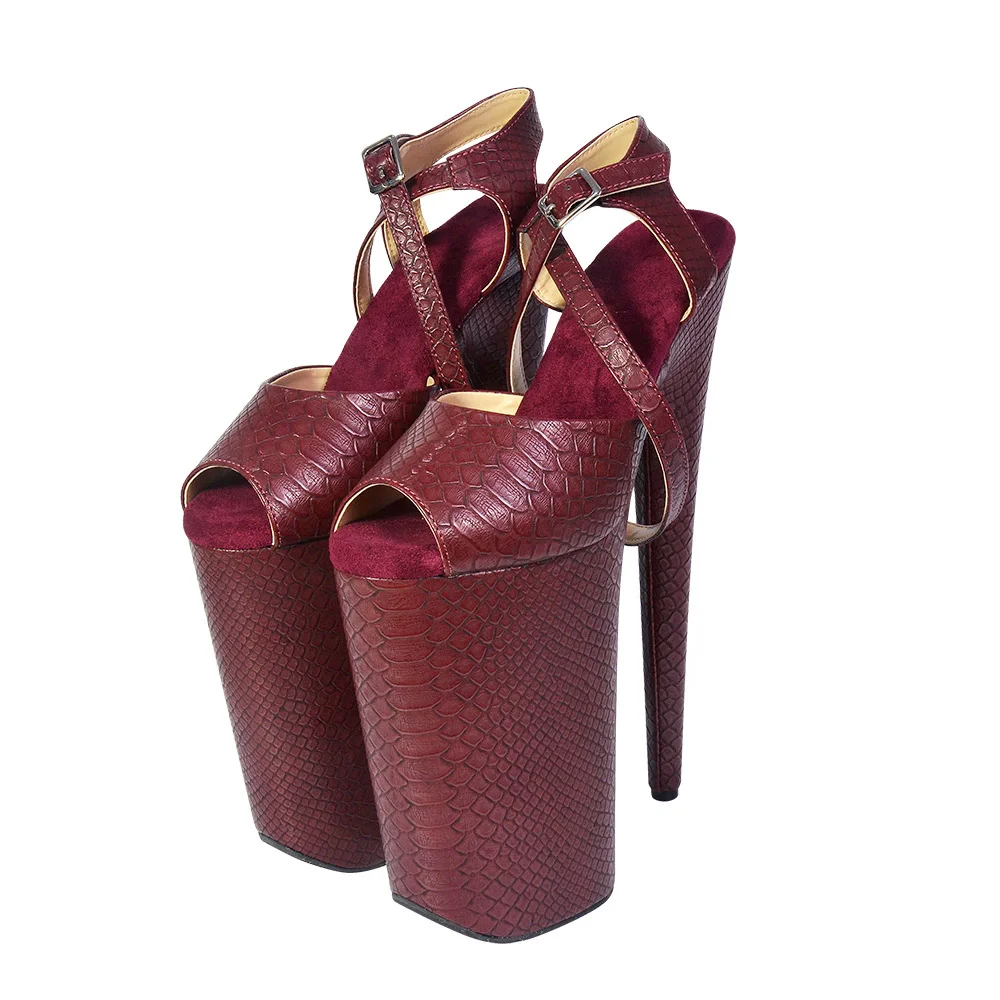 New Century Serpentine Exotische 26 cm hochhackige Sandalen Pole Dance Sandalen Nachtclub Laufsteg Sandalen