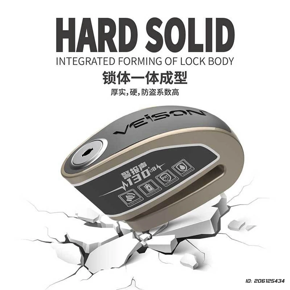 Scooter Wheel Disc Brake110dB Alarm Locks Motorcycle Bicycle Lock  Protection Padlock Waterproof Brakelock Aafety Anti-Theft
