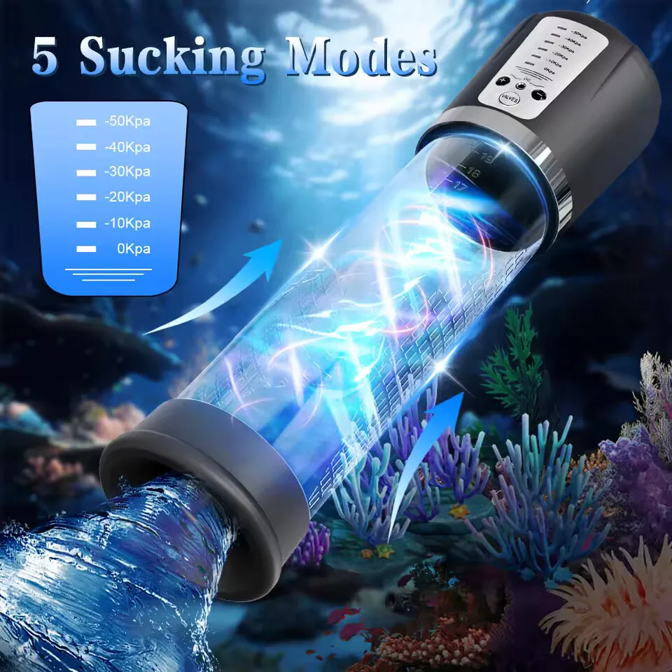 Hannibal Electric Penis Pump Masturbator Penis Extender Penile Vacuum Pump Penis Enlargement Enhancer Massager For Men Sex Toy