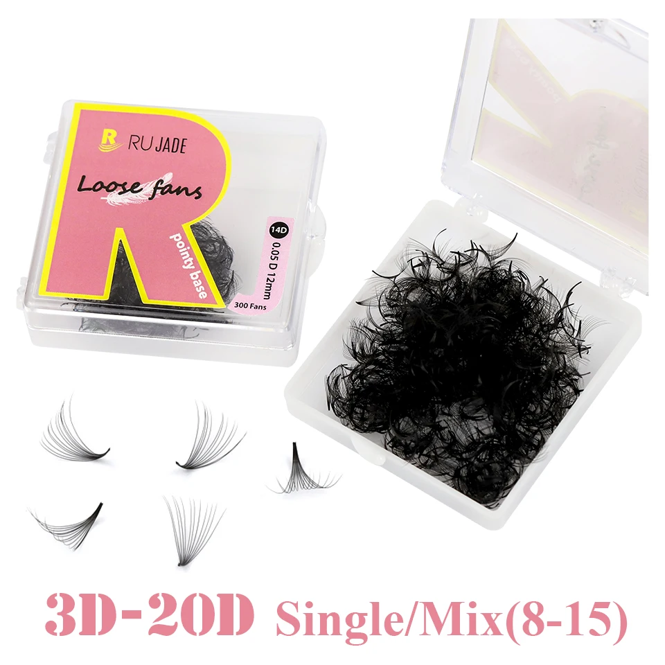 

Handmade Premade Fans Pointy Base Lashes Loose Fans Eyelash Extensions Medium Narrow Stem Loose Fans PreMade Russian Volume Lash