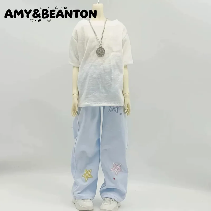 Unisex BJD Thin Summer Outfit Set Top + Necklace + Pants Versatile Doll Costume Fits For 1/4 1/6 BJD Doll Clothes Accessories