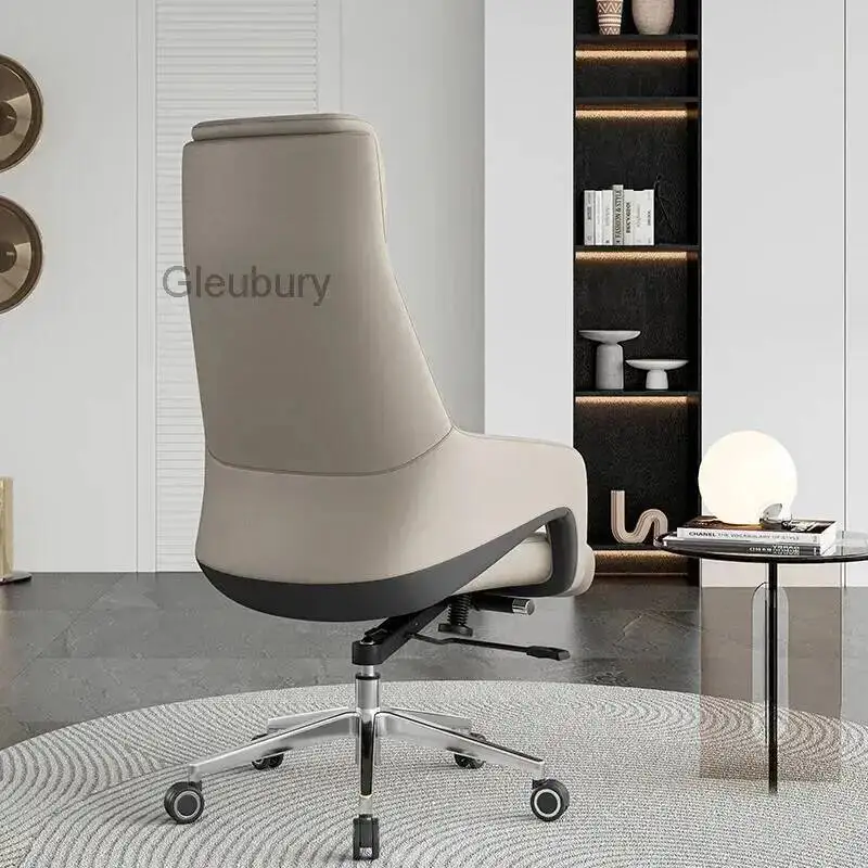 

Офисное кресло с подголовником, эргономичное, на колесиках, вращающееся, для отдыха, комфортное, мебель для дома и офиса