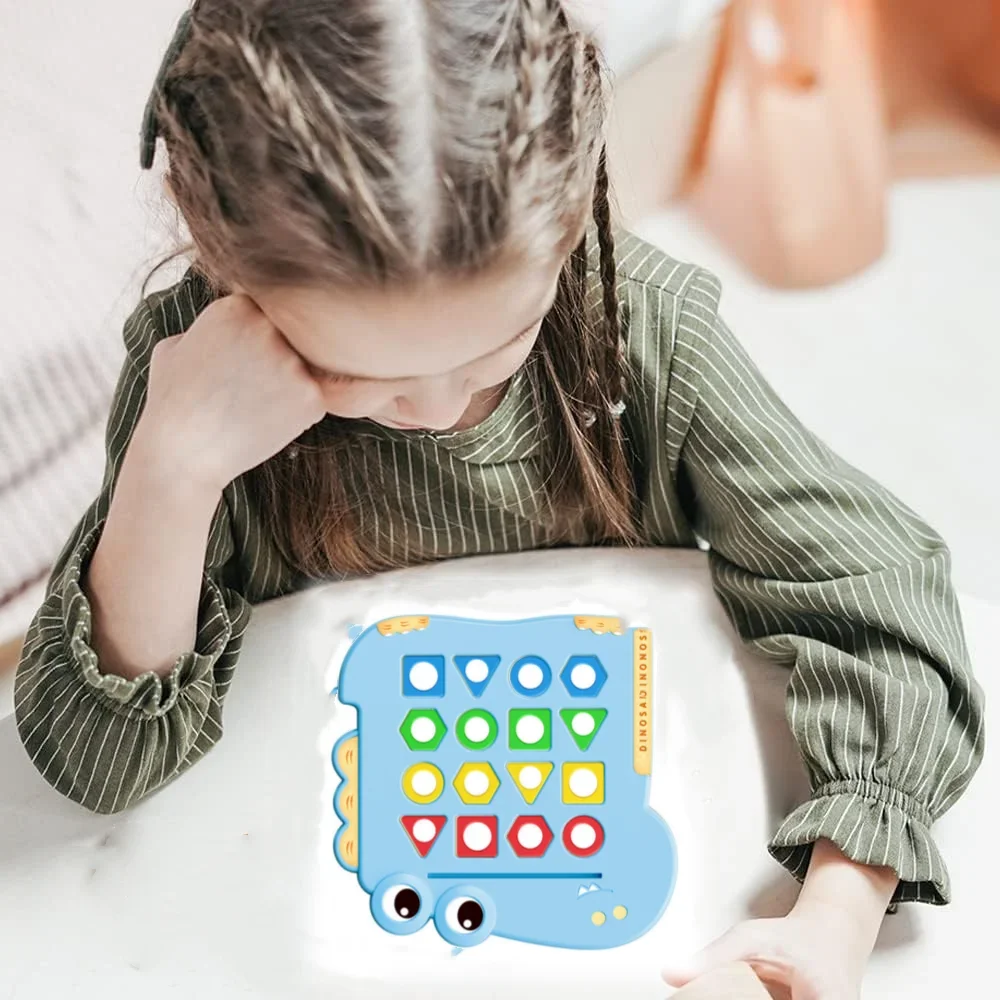 Shape Matching Game Color Sensory Educational Toy for 3+Years,Cross-Border Dinosaur Matching Training Thinking,Logic Toys,