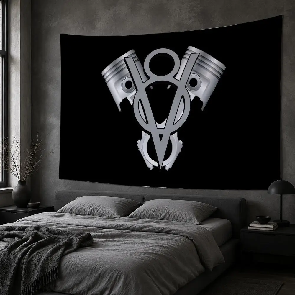 Racing Car V8 Engine Muscle Tapestry Bedroom Living Room Bar Party House Home Dorm Interior Wall Decor Background Banner