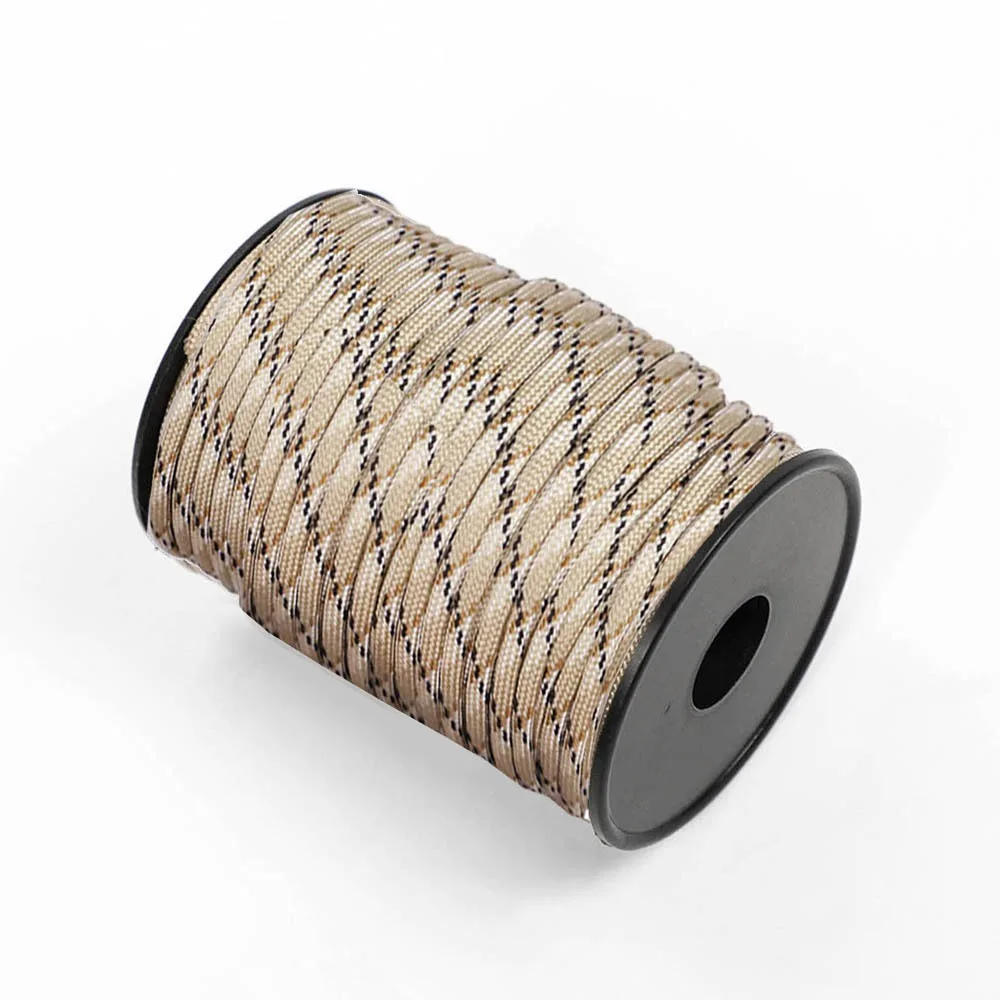 Durchmesser 4mm, Länge 30m, aufrollbares neunadriges Paracord-Seil in verschiedenen Farben, geeignet zur Zeltverstärkung, Windseilbefestigung. – Detail 8