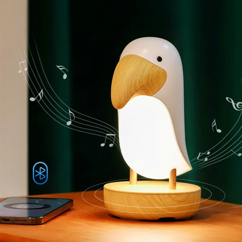 Đèn LED Con Chim Toucan Đèn Ngủ Bắc Âu Hiện Đại Bàn Đèn USB Nhà Luminaria Phòng Lampe Học Chiếu Sáng Trong Nhà Mờ Trang Trí Phòng Ngủ