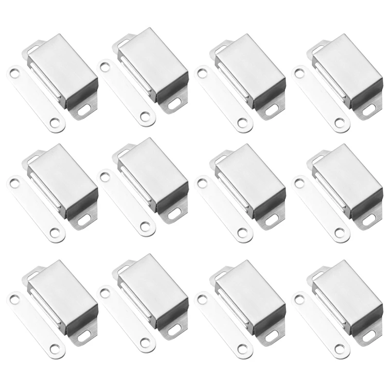 

Stainless Steel Cabinet Suction 12 Pack Cabinet Magnetic Door Latch For Kitchen Closet Door Cabinet Drawer Latches