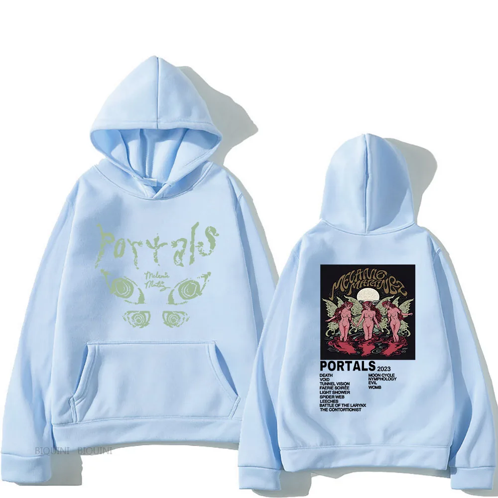 Melanie Martinez พอร์ทัลทัวร์ผู้ชาย Hoodies พิมพ์ต้นฉบับการ์ตูนอะนิเมะญี่ปุ่นรองแขนยาวอินเทรนด์คู่เสื้อผ้า