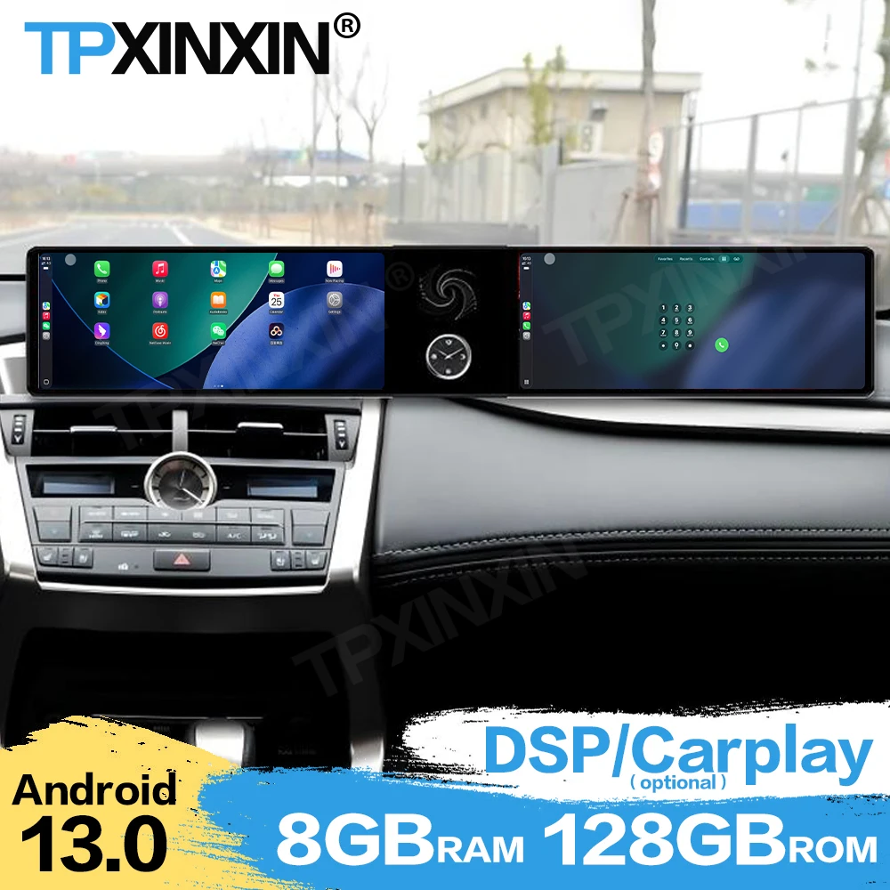 Dual-screen Interaction For Lexus NX200t 300 300h 2015~2018 Qualcomm Android 13 Car Radio Stereo Multimedia GPS Navi Head Unit