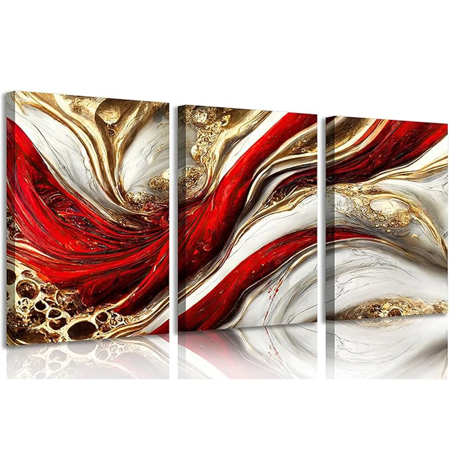 Fullcang Abstract Line Scenery Diy Diamond Art For Adults Painting Triptych Landscape Full Mosaic Embroidery Picture 3Pcs/set