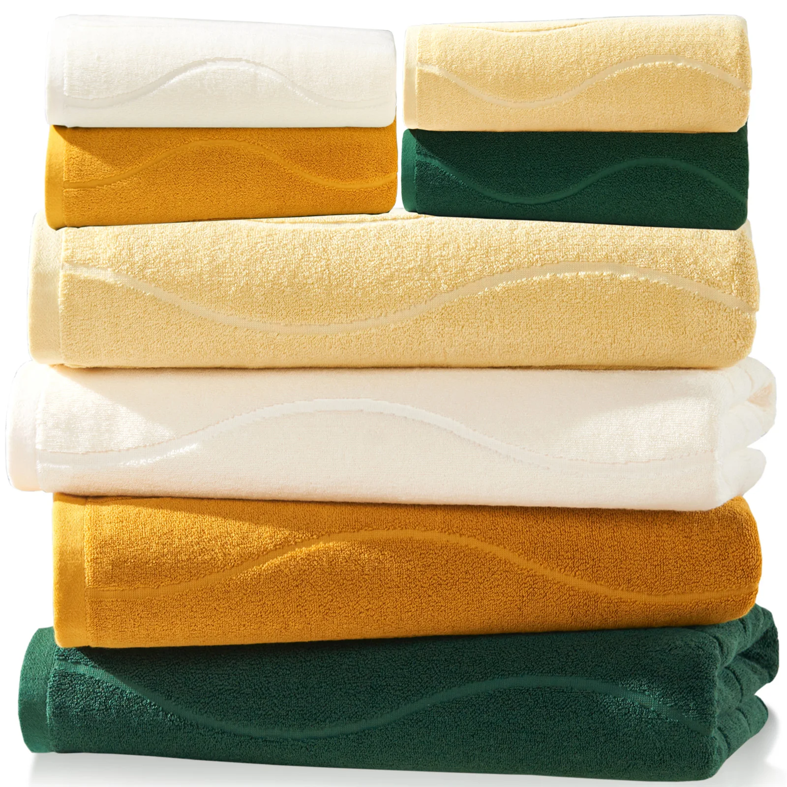 

8pcs Premium Cotton Towel Set, 4 Bath Towels, 4 Hand Towels, Cotton Highly Absorbent Towels For Bathroom, Gym, Hotel, And Spa (M