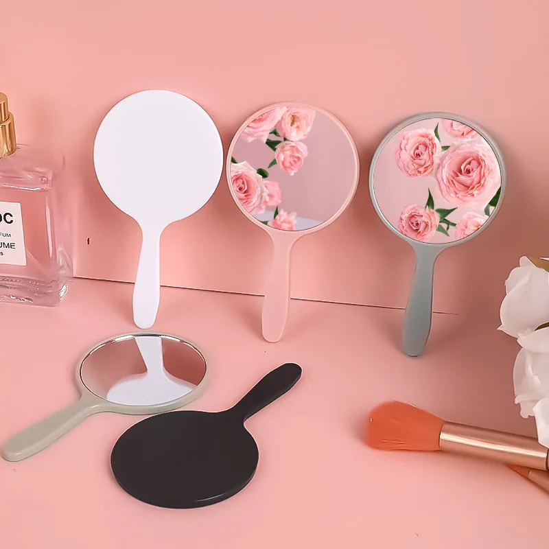 20 Pcs  Portable Handle Makeup Mini Handheld Circular Mirror,Women Girl Small Mirror,Easy Put In Bag,Cute Gift
