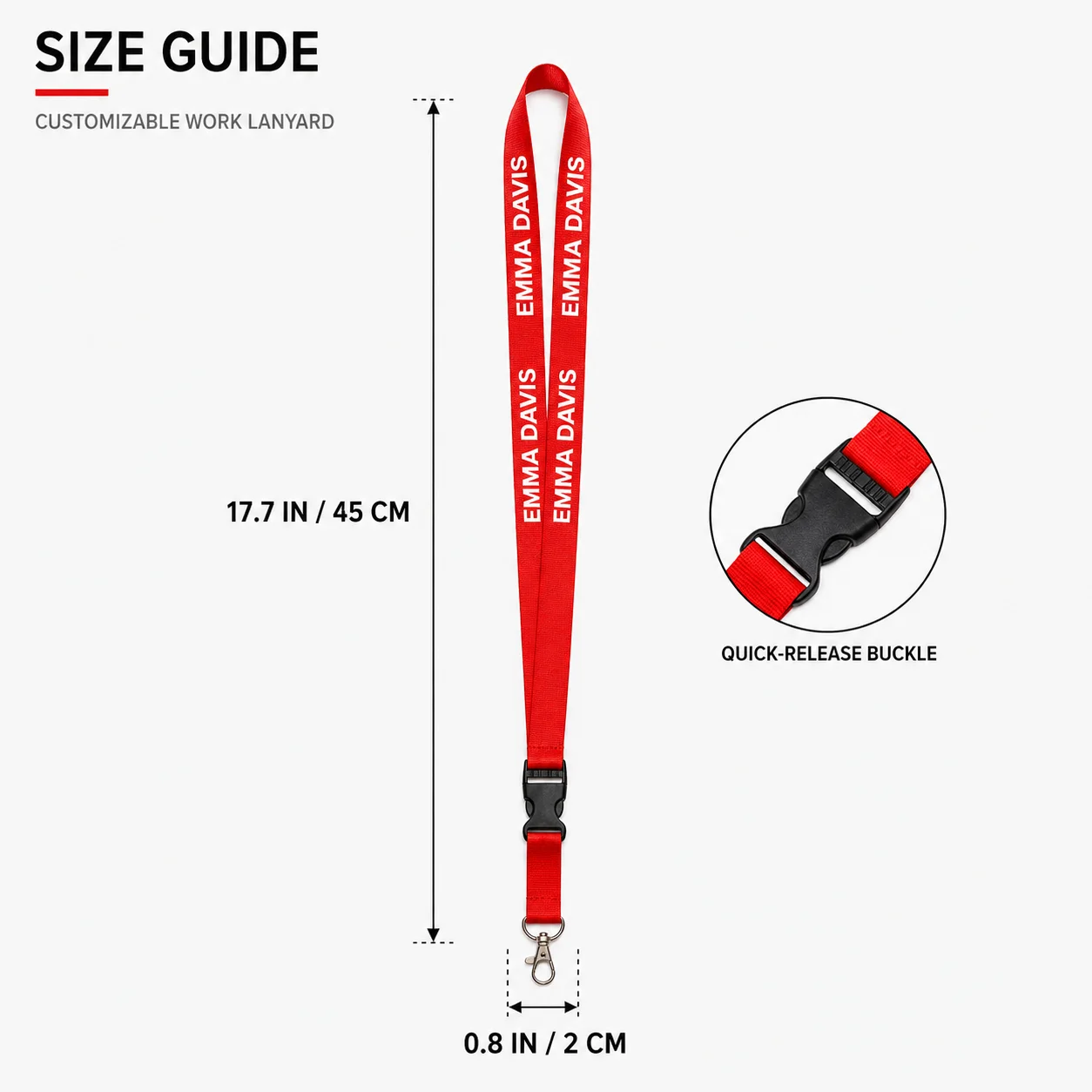 Custom Work Lanyard with Buckle Personalized Text Neck Strap UV Printed ID Badge Lanyard for Office Staff Auto Show Event Use