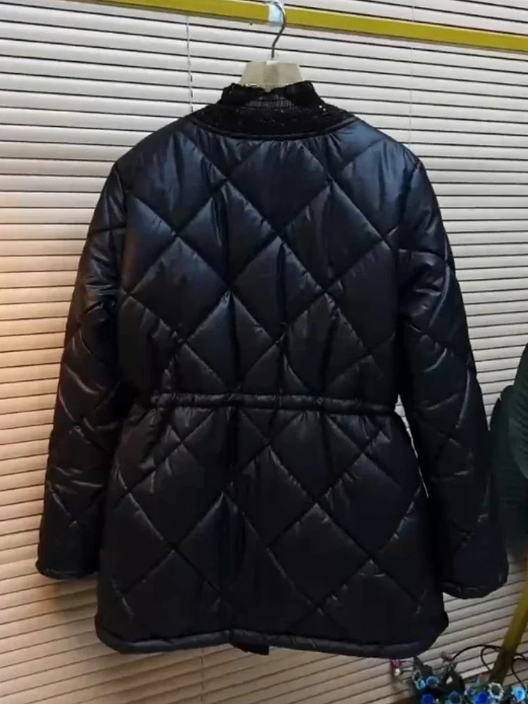 2023 Winter New Large Down Cotton Coat Women Loose Fit Warm Single Breasted Commuter Casual Coat Parkas