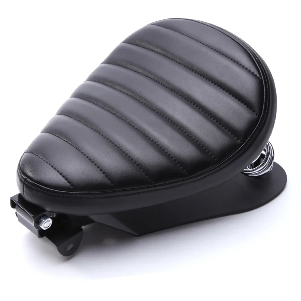 1 SET motorfiets retro lederen solozadel 3 "veerbeugel voor Harley Custom Chopper Sportster Bobber Honda Yamaha Kawasaki
