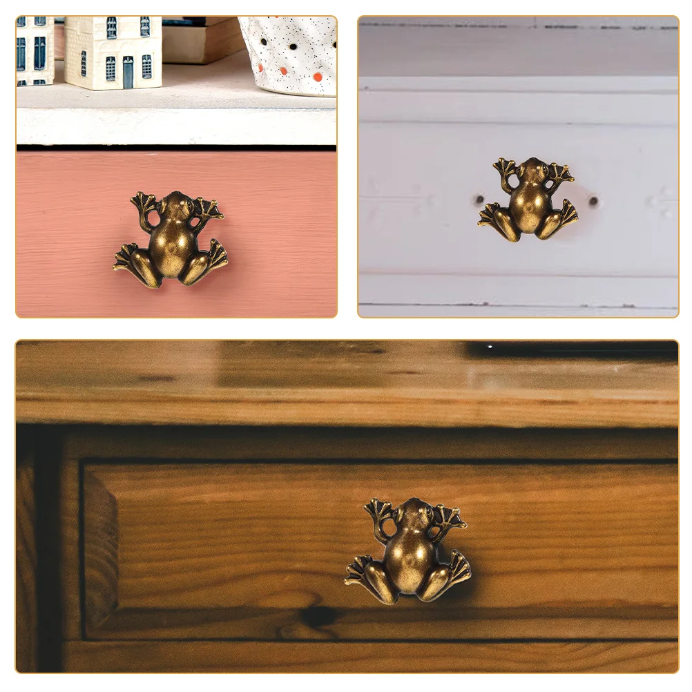 

4Pcs Frog Shaped Cabinet Knobs Zinc Alloy Replacement Furniture Pull Handle Drawer Dresser Wardrobe Door Handle