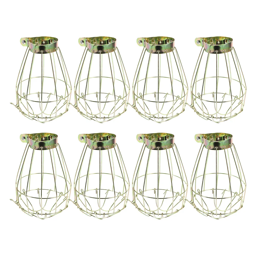 

8pcs Vintage Birdcage Lampshade Retro Iron Metal Cage For Diy Home Decor Light Bulb Cover Pendant Shade Industrial Outdoor Use