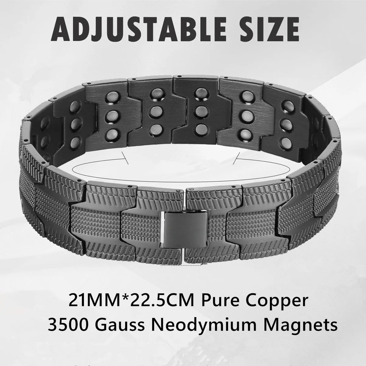 

ARADOO Pure Copper Bracelet for Men Magnetic Vintage Bracelets Wristband Adjustable Jewelry Gift