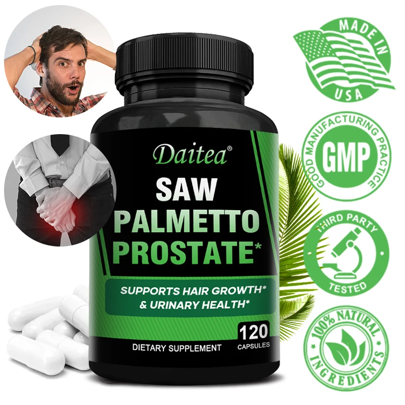 

Saw Palmetto Men's Prostate Supplement 1235 Mg - Powerful Prostate Support, Reduces Urinary Frequency, Promotes Hair Growth