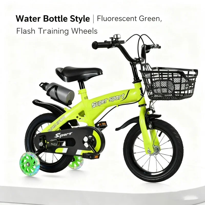 

Vikabe Kids Bicycle Green Top with Kettle Model Flashing Wheel for Boys And Girls Aged 3-10 Years Old - Older Children's Bike