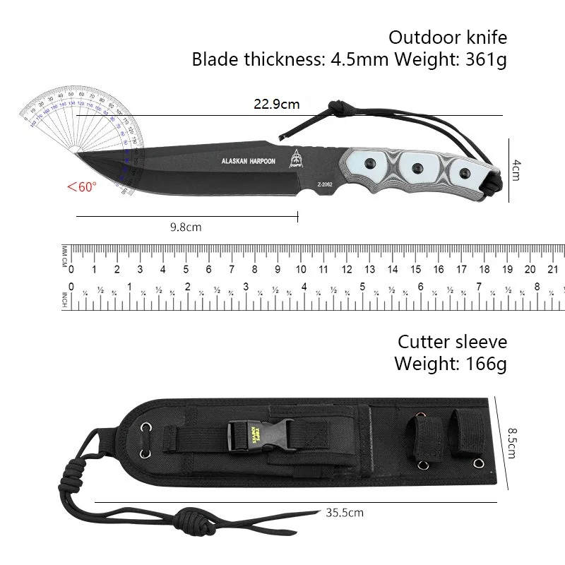 Outdoor knives high hardness one-piece keel hiking camping knife tactical small straight knife