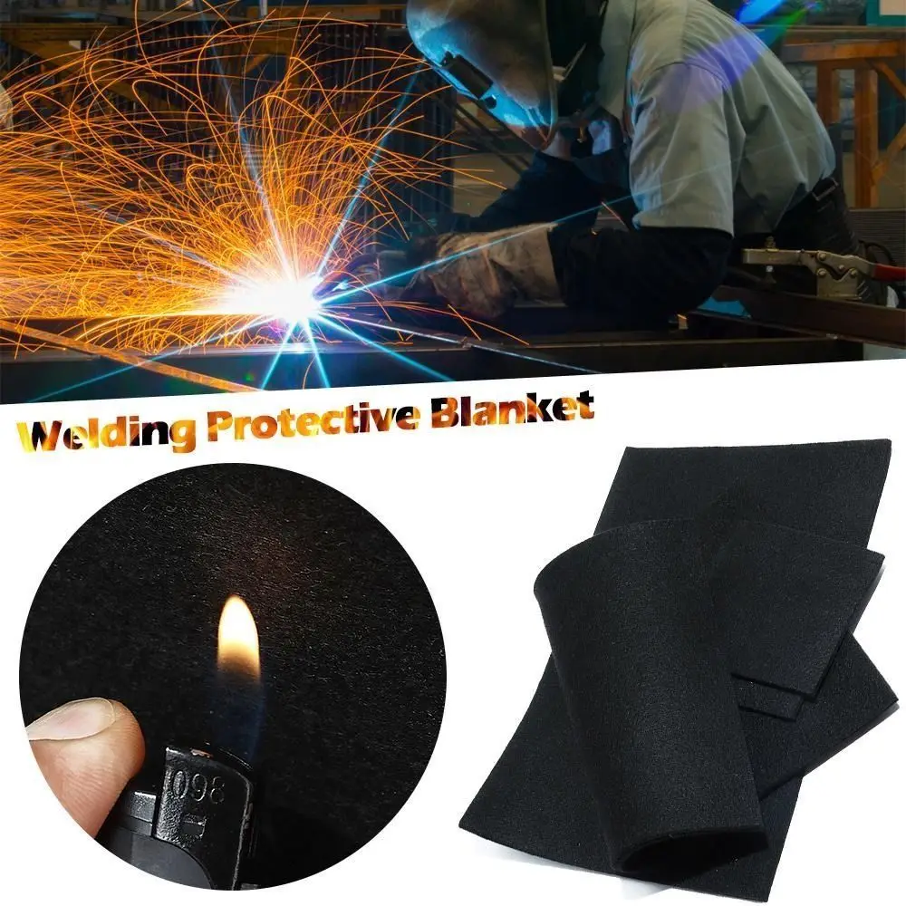 Black Carbon Fiber Felt Fireproof Felt Torch Shield Mat Flame-retardant High-temperature Resistant Soldering Protective Pad
