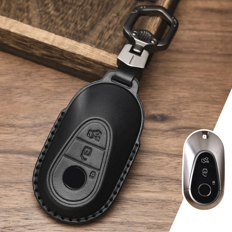 Кожаный чехол для ключей от автомобиля, брелок для Mercedes Benz 2020 C/S Class W223 W206 S350 S350L S400 S400L S450 S450L S500 Ring