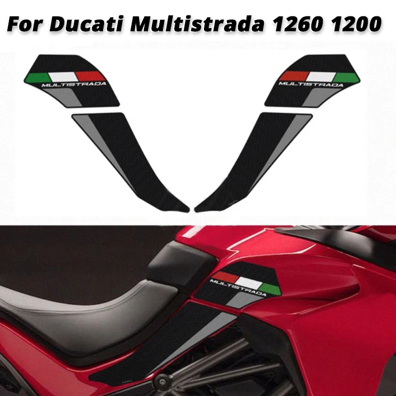 

Для Ducati Multistrada 1200 1260 2015-2020 мотоциклетная боковая накладка на топливный бак, защита от скольжения и износостойкая кожаная наклейка