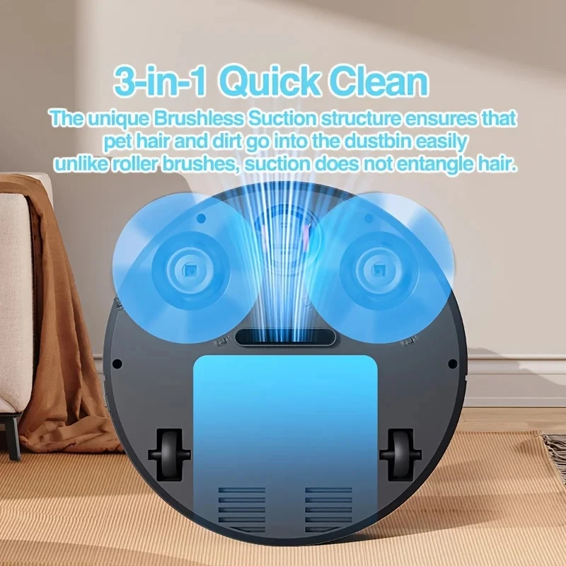 3-in-1 Smart Sweeping Robot 4000pa Suction Power Fully Automatic Home Cleaning Machine USB Charging Smart Vacuum Cleaner