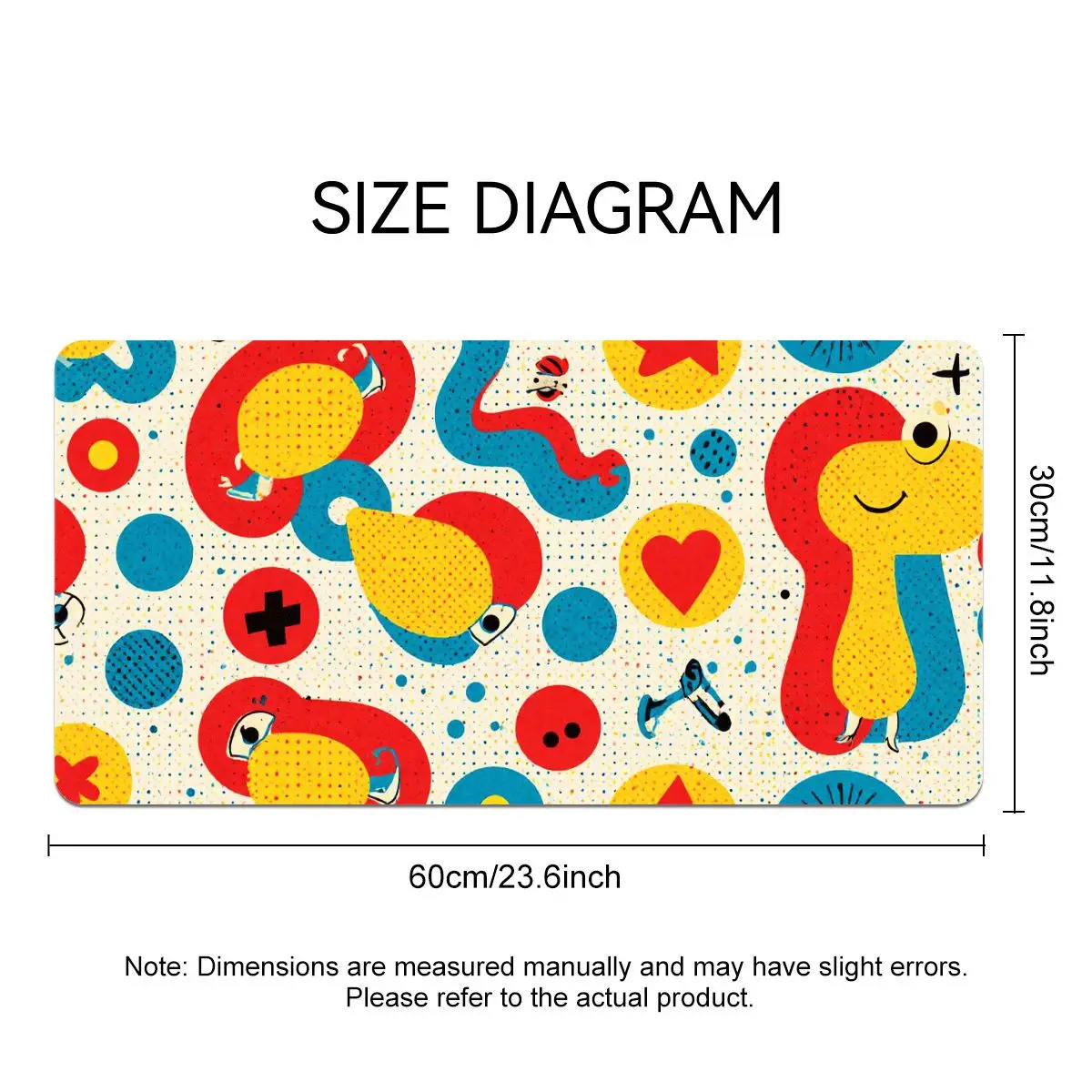 Pop Art Abstract Snake Large Mouse Pad, Retro Memphis Style Non-Slip Rubber Desk Mat, HD Print Smooth Control Keyboard Pad
