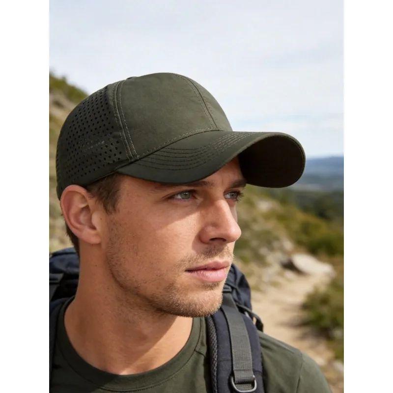 Leichte, schnell trocknende, atmungsaktive Baseballkappe, Unisex-Sonnenhut für Männer und Frauen, Outdoor-Har – Detail 6
