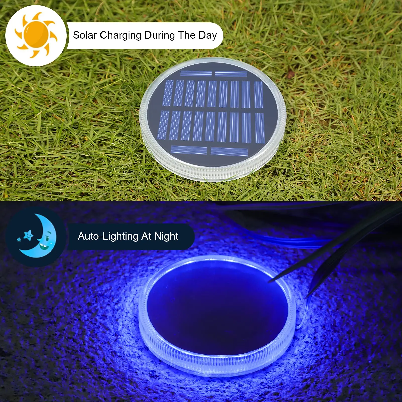 Led Solar Deck Lights Outdoor Waterproof Lawn Lamps Battery Powered Solar Step Light for Pathway Driveway Garden Walkway Patio