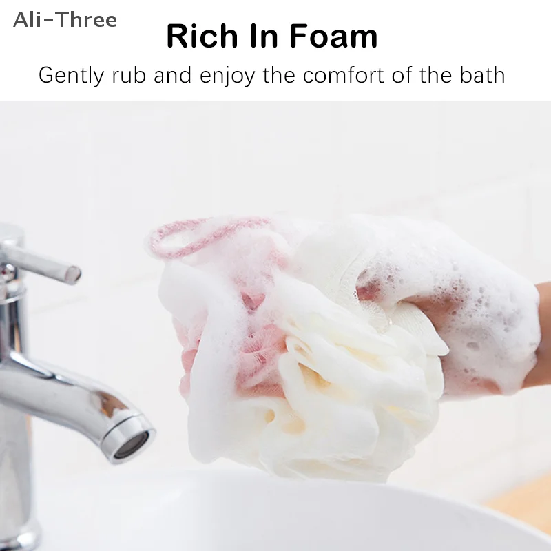 

Soft Mesh Bath Lace Balls Skin Cleaning Brush Shower Puff Body Cleaner Exfoliating Scrubbers Bath Flower Bathing Accessories