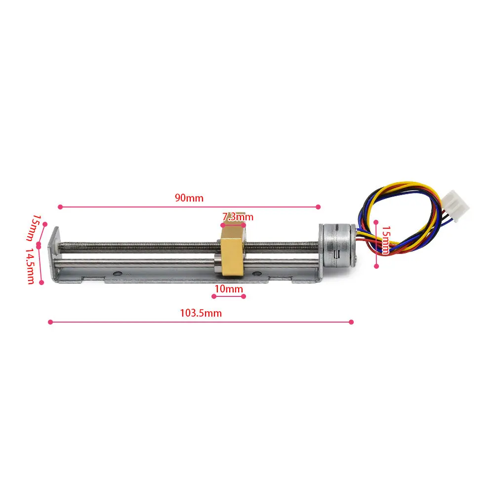 Micro slide 15mm stepper motor 2-phase 4-line straight line, stepper motor 3D printing plus motor