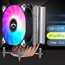 QIUzAim-ventilador de refrigeración de CPU de 6 tubos de calor eficiente, enfriador rápido de PC, instalación refrigerada por aire LGA2011 x79 x99 120 E5 E3 2066 x299, 2099mm